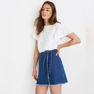 Madewell Raw-Hem Mini Wrap‎ Skirt in Cardiff Wash Size 2